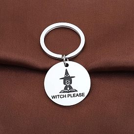 Wizard reading stainless steel key chain witch please magician key chain Halloween gift