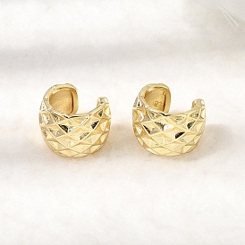 Массивные латунные серьги-манжеты, без кадмия и без свинца, долговечный, стойки покрытие, текстурированный c-образный