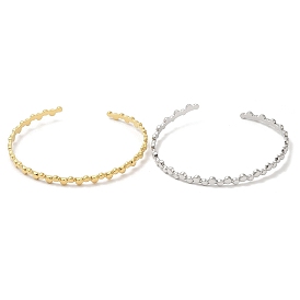 304 плоские круглые браслеты-манжеты из нержавеющей стали для женщин