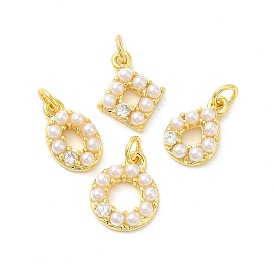 Real 18K Gold Plated Rack Plating Brass Micro Pave Cubic Zirconia Pendants, Long-Lasting Plated, Lead Free & Cadmium Free