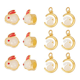 Наборы для самостоятельного изготовления украшений в форме кролика, в том числе стеклянные европейские бусины и подвески