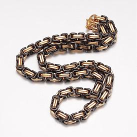 201 de acero inoxidable collares de cadena bizantino