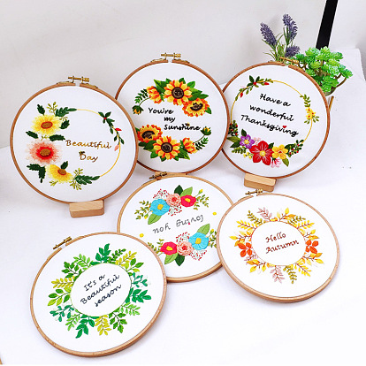 China Factory Embroidery diy material package entry beginners cross-stitch  wreath semi-finished kit Su embroidery hanging painting as shown in the  picture in bulk online 