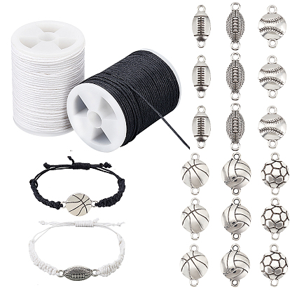 DIY Jewelry Making Kit, Including Alloy Links, Cadmium Free & Lead Free, Waxed Cotton Cord