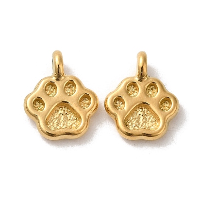 304 Stainless Steel Charms, Paw Print Charm