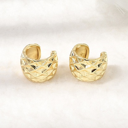 Массивные латунные серьги-манжеты, без кадмия и без свинца, долговечный, стойки покрытие, текстурированный c-образный