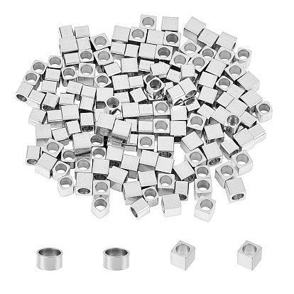 304 Stainless Steel Spacer Beads, Cube & Column