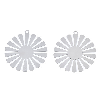 201 из нержавеющей стали филигранные подвески, гравированные металлические украшения, цветок