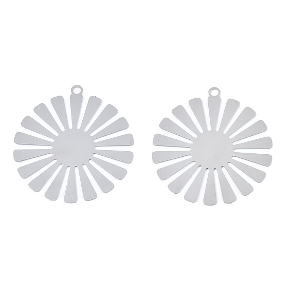 201 из нержавеющей стали филигранные подвески, гравированные металлические украшения, цветок