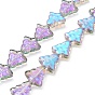 Transparent Electroplate Glass Bead Strands, Half Rainbow Plated, Christmas Trees