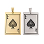 304 подвески из нержавеющей стали, игральная карта, пиковый туз очарование