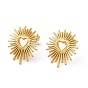 304 Stainless Steel Hollow Out Heart Stud Earrings for Women