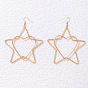 Bold Geometric Earrings with Heart and Star Charms - Unique Five-Pointed Stars and Hearts Ear Hooks for Women
