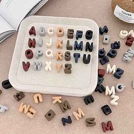 Непрозрачные акриловые бусины, окрашенные распылением, бусины с большим отверстием, алфавит