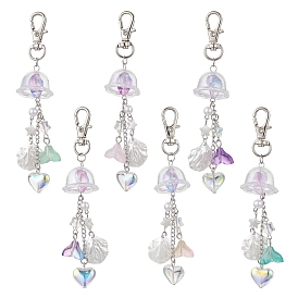 Decoraciones colgantes de acrílico de medusas, con broches de la aleación de la garra giratoria de langosta, Platino