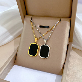 Geometric Minimalist Gold Necklace - Lock Collar Chain for Women's Clavicle.