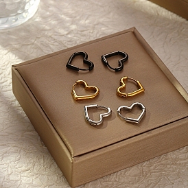 Heart Titanium Steel Hoop Earrings