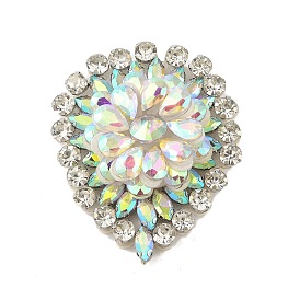 Alloy Crystal AB Rhinestone Brooches, Teardrop