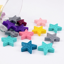 Food Grade Silicone Beads, Chewing Beads For Teethers, DIY Nursing Necklaces Making, Star