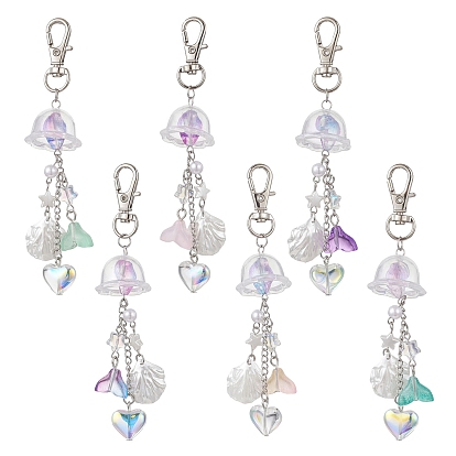 Decoraciones colgantes de acrílico de medusas, con broches de la aleación de la garra giratoria de langosta, Platino