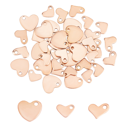 42 шт. 3 размер вакуумное покрытие pvd 304 штамповка из нержавеющей стали пустые бирки-брелки, сердце