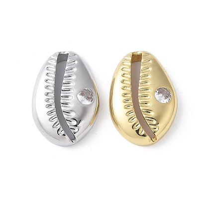 Латунные прозрачные кубические цирконии в форме ракушки звенья соединительные подвески, стойки покрытие, долговечный, без свинца и без кадмия