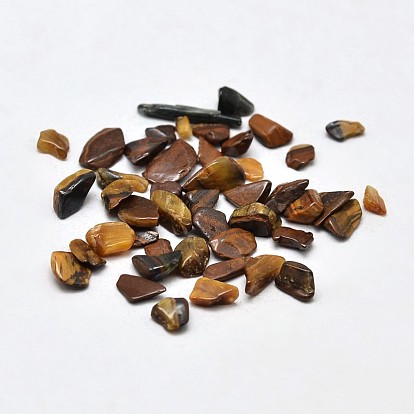 Natural Tiger Eye Chip Beads, No Hole/Undrilled