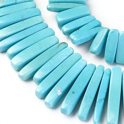 Natural Magnesite Graduated Beads Strands, Top Drilled Beads, Dyed, Rectangle