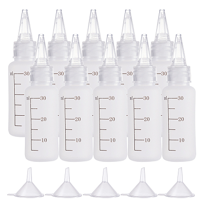 Plastic Glue Bottles, with Transparent Plastic Funnel Hopper