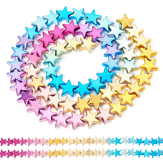 2 нити градиентного цвета с гальваническим покрытием синтетические немагнитные гематитовые бусины нити, звезда