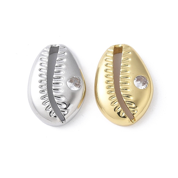 Латунные прозрачные кубические цирконии в форме ракушки звенья соединительные подвески, стойки покрытие, долговечный, без свинца и без кадмия