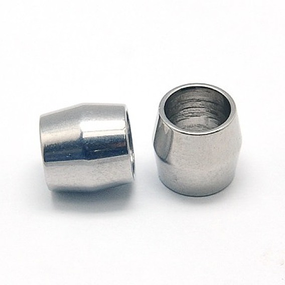 304 Stainless Steel Beads, Ion Plating (IP), Column, 8mm, Hole: 6mm