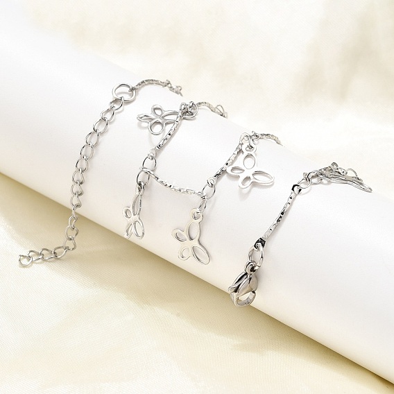 304 ожерелья из текстурированной нержавеющей стали с подвесками в виде бабочки и кисточками, не тускнеет