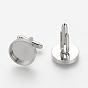 Brass Cuff Settings, Cufflink Findings for Apparel Accessories