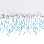 2 Yards Flower Pattern Embroidery Polyester Trimming, with PVC Glitter Sequins Tassel, for DIY Dress, Costume, Table Cloth, Crafts Curtain, Home Vintage Decor