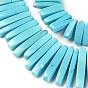 Natural Magnesite Graduated Beads Strands, Top Drilled Beads, Dyed, Rectangle