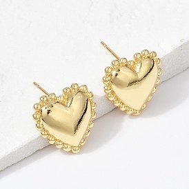 Латунь серьги, без свинца и без кадмия, долговечный, сердце