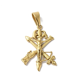 PVD Vacuum Plating 304 Stainless Steel Pendants, Legion Cross Charm