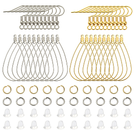 Набор для изготовления сережек из проволоки своими руками, в том числе 304 крючки для серег из нержавеющей стали, подвески-капли и кольца-прыгуны