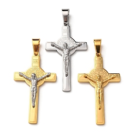 304 подвески-кресты из нержавеющей стали с изображением Иисуса, вакуумное покрытие pvd