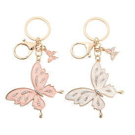 Creative Diamond Butterfly Keychain Boutique Animal Key Ring Pendant Personalized Rhinestone Bee Ornament