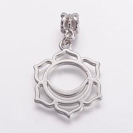 Alloy European Dangle Charms, Large Hole Pendants, Chakra, Svadhishthana