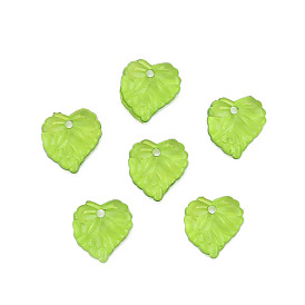 Transparent Acrylic Pendants, Aspen Leaf Charm
