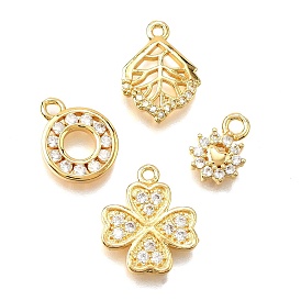 Латунные микро проложить кубического циркония подвески, золотые