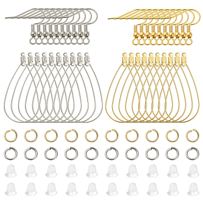 Набор для изготовления сережек из проволоки своими руками, в том числе 304 крючки для серег из нержавеющей стали, подвески-капли и кольца-прыгуны