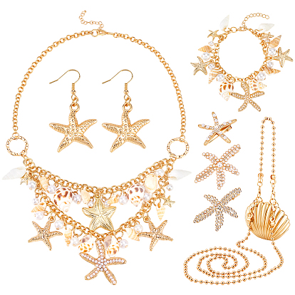 Серьги-подвески из сплава, сумки через плечо, ожерелья-нагрудники, браслеты-цепочки и наборы заколок для волос из кожи аллигатора для женщин, с искусственным жемчугом и стразами