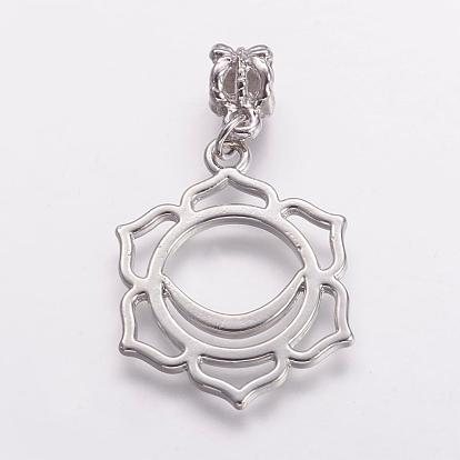 Alloy European Dangle Charms, Large Hole Pendants, Chakra, Svadhishthana