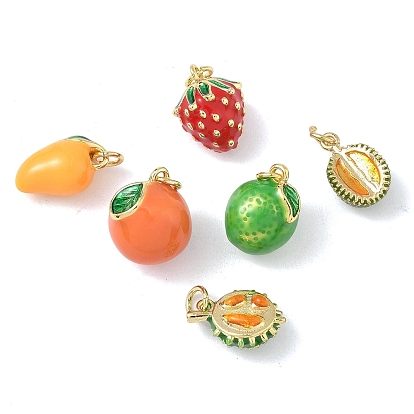 Латунь эмаль подвески, подвески в форме фруктов, без свинца и без кадмия, долговечный, стойки покрытие, с целью перехода в кольце