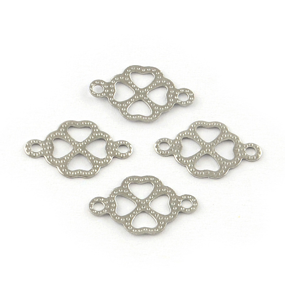 Clover 201 Stainless Steel Links Connectors, 12x8x0.4mm, Hole: 1mm