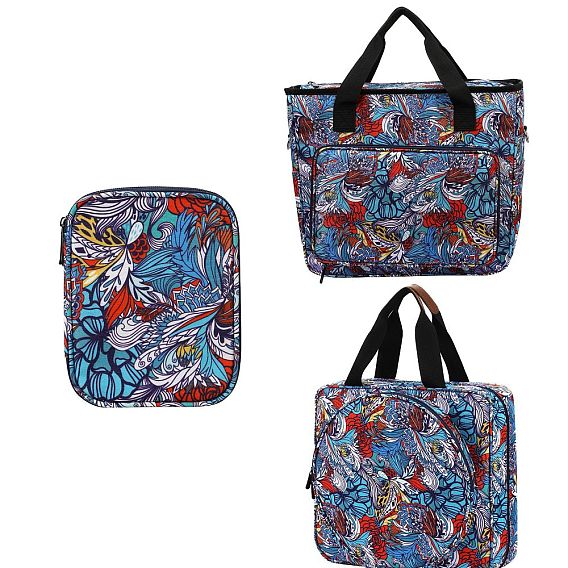 Вязаная сумка с цветочным узором в китайском стиле, органайзер для хранения пряжи, сумка для крючков и спиц